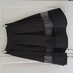 Express black high waisted flare skirt with mesh panel size 00